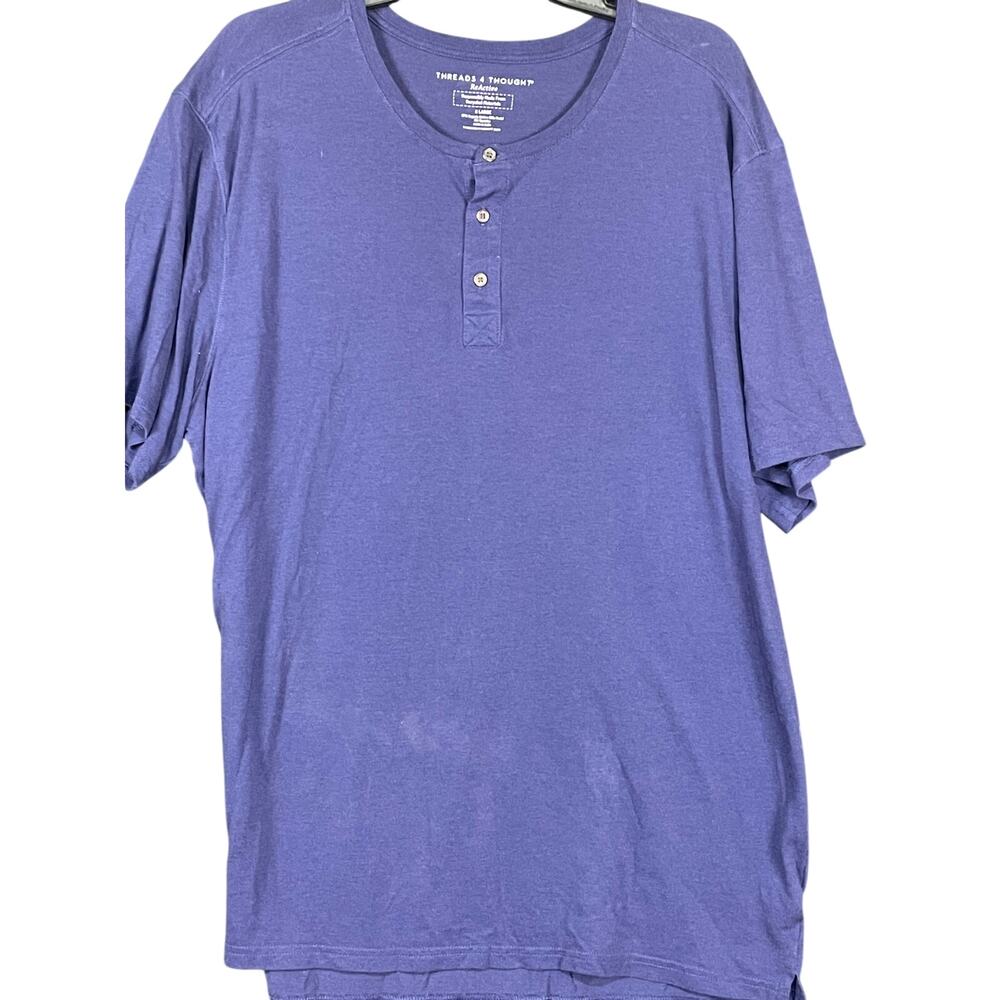 Threads 4 Thought  Reactive brand men's henley collar shirt   XL size